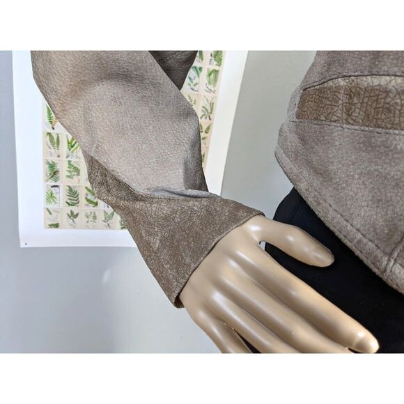 Vintage 80s Berman's Leather Jacket Cropped Vest Front Brown Moto Suede Size S - Picture 13 of 15